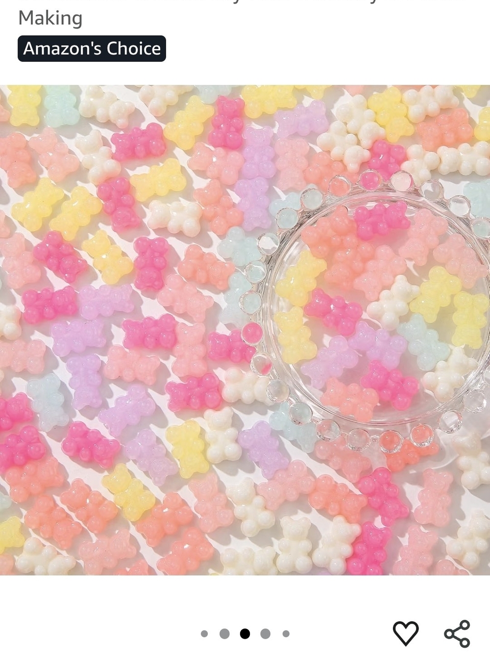 Pastel Gummy Bear BEADS - Multi Color